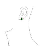 Bling Jewelry Classic Cocktail 2.5CT Cz Halo Pear Shaped Teardrop Stud Earrings Omega Back Silver Plated