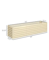 Outsunny 8x2x2ft Galvanized Raised Garden Bed Large Elevated Planter Box