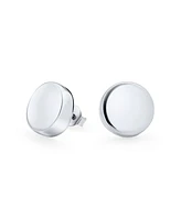 Bling Jewelry Abc Initials Monogram Geometric Round Flat Disc Stud Earrings Sterling Silver 15MM