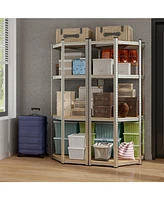 4-Tier Corner Shelving Unit Adjustable Garage Storage Utility Rack for Warehouse