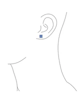 Bling Jewelry Royal Blue Geometric Cz Stud Earrings in Sterling Silver