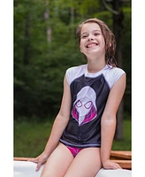 Spider-Man Toddler Girls Marvel Spider-Gwen Upf 50+ Rash Guard & Bikini Bottom Swimsuit Set to