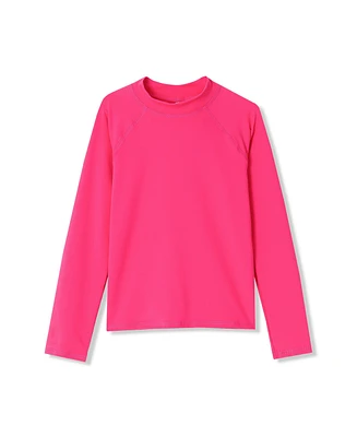 Lands' End Girls Slim Chorine Resistant Long Sleeve Mock Neck Rash Guard