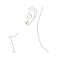 Bling Jewelry Twisted Cable Rope Thin Hoop Earrings Stabilized Turquoise Accent Western Jewelry Gold Plated .925 Sterling Silver