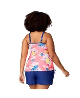 Free Country Plus Double Strap Tankini Top