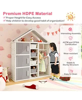 Kids Costume Storage Closet with Storage Bins and Shelves and Side Baskets for Kids Room