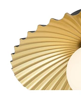 Rosa 11 1/2" Wide Matte Black and Gold Led Ceiling Light - Franklin Iron Works