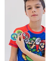 Nintendo Toddler Boys Super Mario Pullover Rash Guard and Swim Trunks with Removable Patches Outfit Set