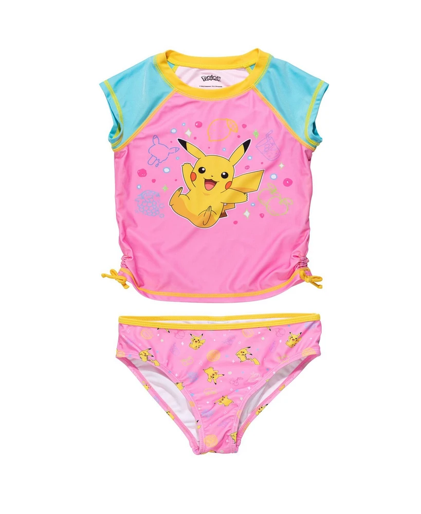 Pokemon Girls Pikachu Rash Guard and Bikini Bottom