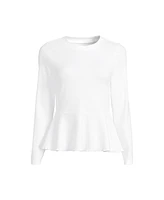 Lands' End Plus Long Sleeve Pique Peplum Upf 50 Rash Guard