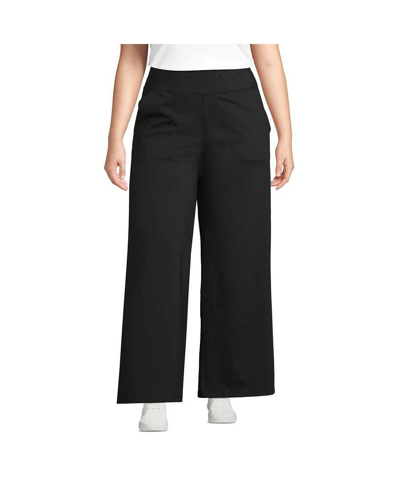 Lands' End Plus Active Hi Impact High Rise Wide Leg Pants