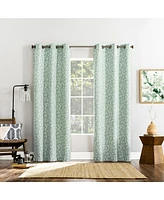 Satti Embroidered Leaf 100% Blackout Grommet Curtain Panel