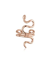 Bling Jewelry Helix Climber Crawler Snake Serpent Clip On Wrap Wire Cartilage Lobe Ear Cuff Earrings .925 Sterling Silver