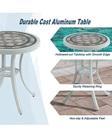 Patio Bistro Set of 3 Outdoor Bistro Set Outdoor Dining Table Outdoor Dining Chair Patio Table and Chair Patio Furniture for Patio Garden Park Backyar