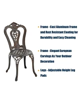 Patio Bistro Set of 3 Outdoor Dining Table with 2 Chairs and Chair Furniture for Garden Park Backyard, Bron