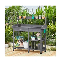 Yaheetech Potting Bench Outdoor Garden Work Bench Station