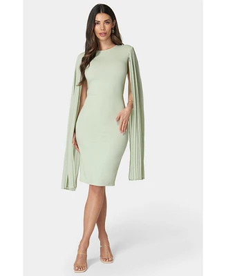 Bebe Women's Cape Sleeve Midi Dress