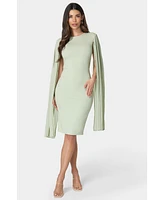 Bebe Women's Cape Sleeve Midi Dress