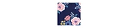 Hudson Baby Infant Girl Plush Blanket with Furry Binding and Back, Navy Bold Floral, One Size