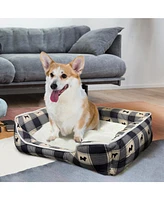 Details Microsuede Pet Bed, Dog Beds for Small Dogs and Cats, Black