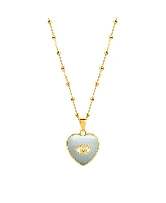 Serene Love - Jade Heart Diamond Evil Eye Necklace