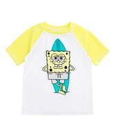 SpongeBob SquarePants Boys Surfboard Upf 50+ Rash Guard and Swim Trunks Outfit Set