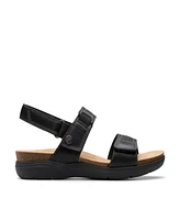 Clarks Collection Women's April Clover Riptape Flat Sandals