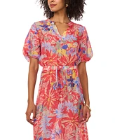 Vince Camuto Women's Floral-Print Puff-Sleeve Maxi Dress