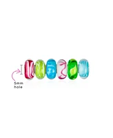Bling Jewelry Mixed Set Sterling Silver Core Murano Glass Charm Bead European Bracelet