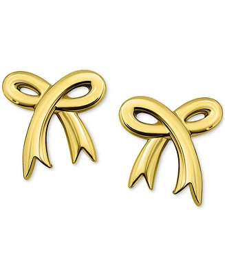 Giani Bernini Bow Polished Stud Earrings 18k Gold-Plated Sterling Silver (Also Silver), Exclusively at Macy's