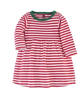 Hudson Baby Toddler Girls Long-Sleeve Cotton Dresses 2pk, Candy Cane