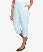 Alfred Dunner Petite St. Thomas Heat Set Embroidered Capri Pants