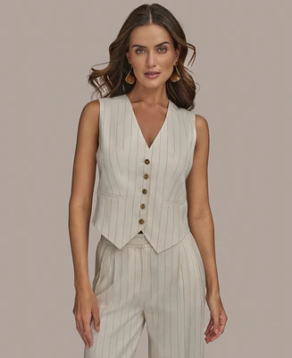 Donna Karan New York Women's Pinstriped Vest, Regular & Petite