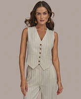 Donna Karan New York Women's Pinstriped Vest, Regular & Petite