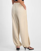 Bar Iii Women's Split-Hem Drawstring Pants, Exclusively at Macy's