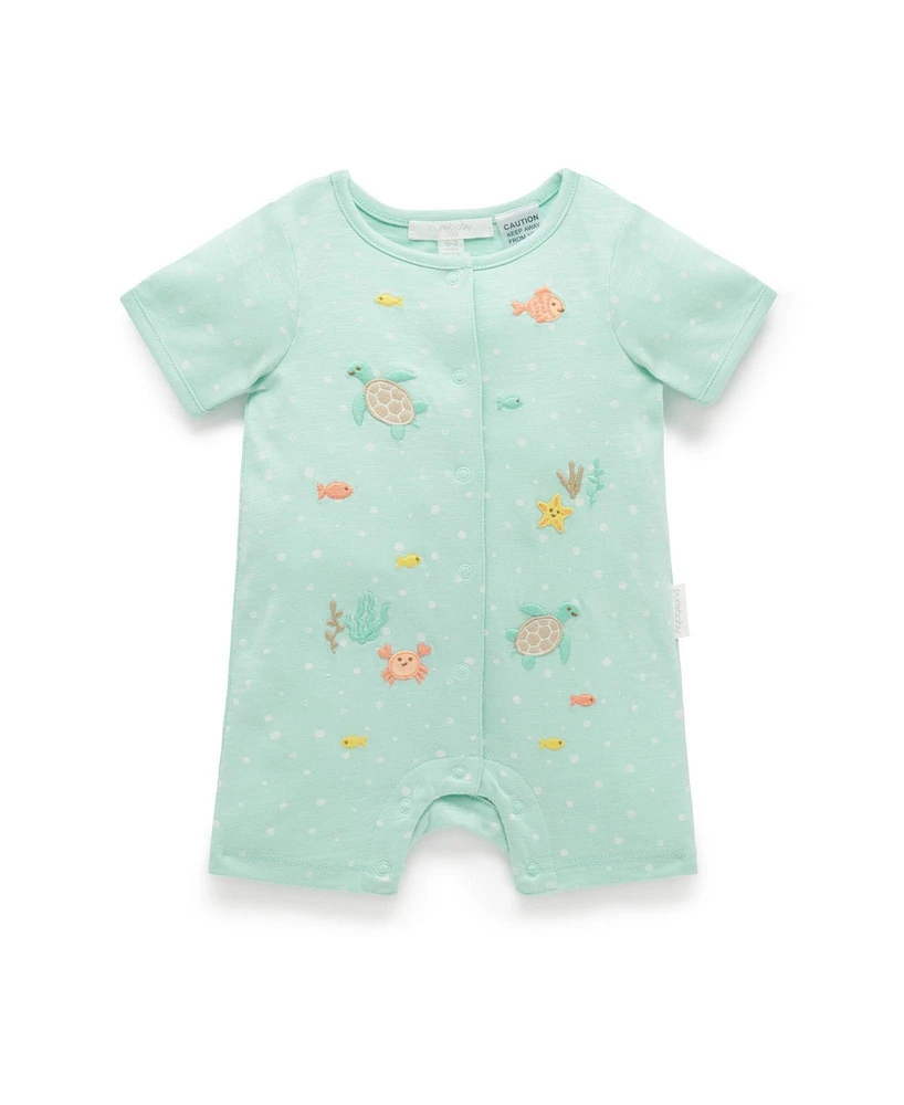 Purebaby Baby Green Short Romper