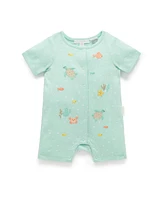 Purebaby Baby Green Short Romper