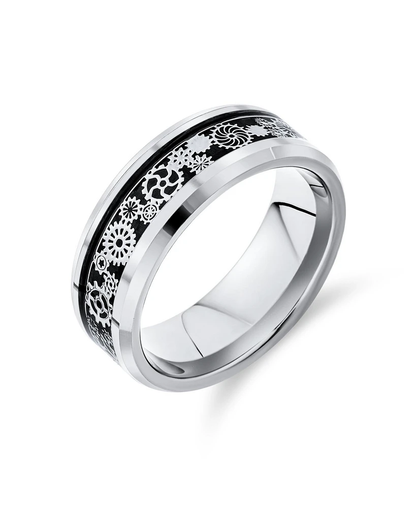 Bling Jewelry Couples Irish Viking Celtic Infinity Etched Irish Celtic Knot Maltase Cross Band Rings Titanium Wide Matte Silver Tone