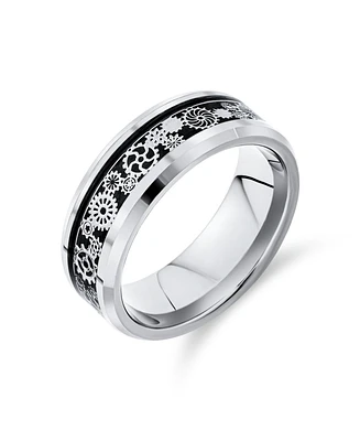 Bling Jewelry Couples Irish Viking Celtic Infinity Etched Irish Celtic Knot Maltase Cross Band Rings Titanium Wide Matte Silver Tone