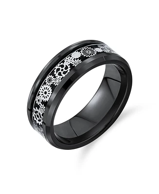 Bling Jewelry Couples Irish Viking Celtic Infinity Etched Knot Maltase Cross Band Rings Titanium Wide Matte Silver Tone