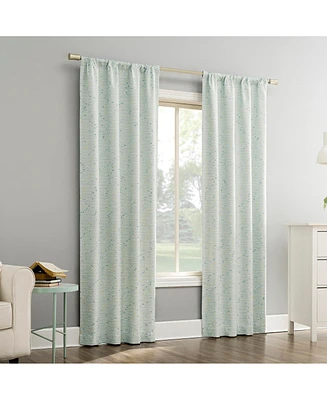 Sylo Generation Contrast Slub Magnetic Closure 100% Blackout Rod Pocket Curtain Panel