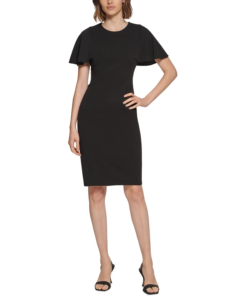 Calvin Klein Women's Flutter-Sleeve Sheath Dress