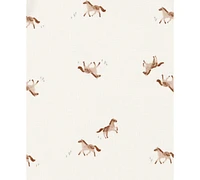Carter's Baby Girls Floral Horses Short-Sleeve Cotton Bodysuits, 5 Pack