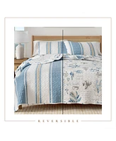 Linery & Co. Reversible Stripe and Coastal Quilt Set with Shams