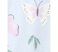 Carter's Baby Girls Butterfly 2-Way-Zipper Cotton Sleep and Play Footed Coverall