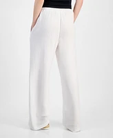 Indigo Rein Juniors' High-Rise Wide-Leg Cotton Gauze Pants
