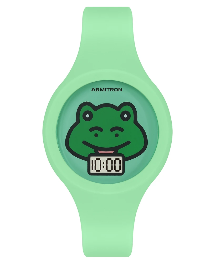 Armitron Kid's Quartz Happy Pals Mint Silicone Watch, 38mm
