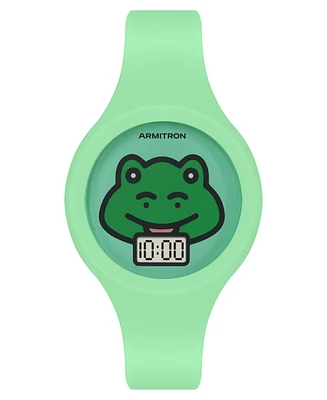 Armitron Kid's Quartz Happy Pals Mint Silicone Watch, 38mm