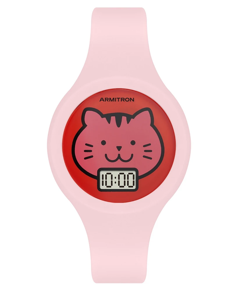 Armitron Kid's Quartz Happy Pals Pink Silicone Watch, 30mm