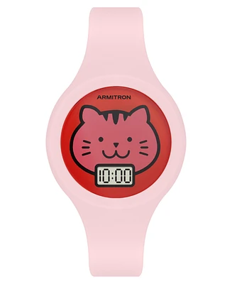 Armitron Kid's Quartz Happy Pals Pink Silicone Watch, 30mm